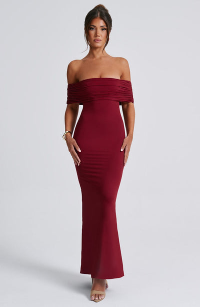 Luxury Burgundy Maxi Gown